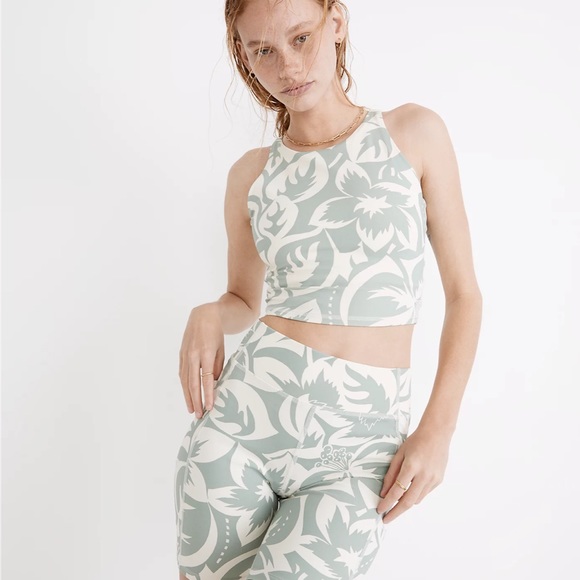 NWT Madewell MWL Form Racerback Crop Top in Tropicale Floral - Picture 1 of 5